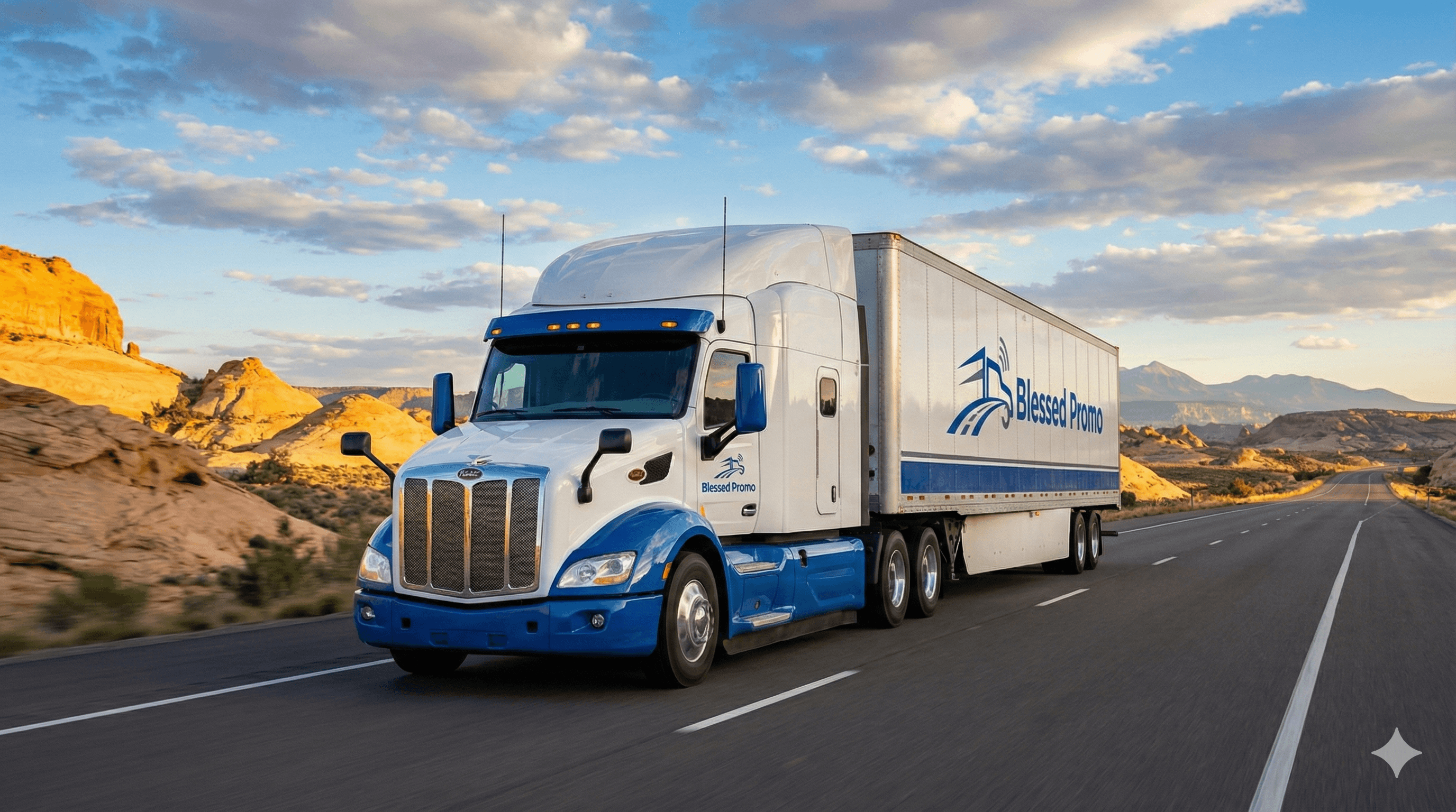 Professional truck on highway